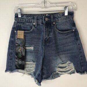 Organic Blue Cut-Off Denim Blue Jean Shorts 3/26 Distressed Mindful Collection